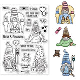 Craspire Recovery Gnome, Sick, Doctor Gnome Clear Silicone Stamp Seal for Card Making Decoration and DIY Scrapbooking