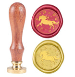 Horse with Flower Wood Handle Wax Seal Stamp