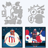 CRASPIRE Cat, Presidents Day, Hat, Badge, Balloon, Ribbon Carbon Steel Cutting Dies Stencils, for DIY Scrapbooking/Photo Album, Decorative Embossing DIY Paper Card