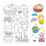 Craspire Sheep, Book, Garden, Butterfly, Dream, Clouds Clear Stamps Silicone Stamp Seal for Card Making Decoration and DIY Scrapbooking