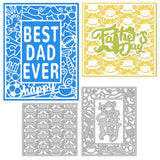 CRASPIRE Father's Day Border, Background Carbon Steel Cutting Dies Stencils, for DIY Scrapbooking/Photo Album, Decorative Embossing DIY Paper Card