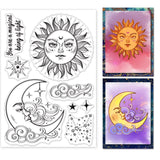 Craspire Sun and Moon Clear Stamps Silicone Stamp Seal for Card Making Decoration and DIY Scrapbooking