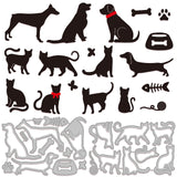 CRASPIRE Cat, Dog, Bone, Fish, Wool Carbon Steel Cutting Dies Stencils, for DIY Scrapbooking/Photo Album, Decorative Embossing DIY Paper Card