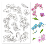 Craspire Orchid, Flower, Perrin, Leaves, Blessing, Spring Clear Stamps Silicone Stamp Seal for Card Making Decoration and DIY Scrapbooking