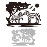 CRASPIRE Zebra, Grassland Carbon Steel Cutting Dies Stencils, for DIY Scrapbooking/Photo Album, Decorative Embossing DIY Paper Card