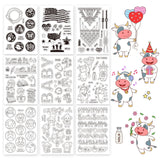 Craspire Spring Coffee Art, Military Heroes, Cute Monkeys, Summer Corners Clear Silicone Stamp Seal for Card Making Decoration and DIY Scrapbooking