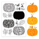CRASPIRE Pumpkin, Autumn, Artistic Pattern Clear Stamps Silicone Stamp Seal for Card Making Decoration and DIY Scrapbooking