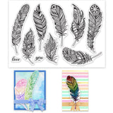 Craspire Feather Mandala Flower Love Clear Silicone Stamp Seal for Card Making Decoration and DIY Scrapbooking