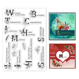 Craspire Plants Letters Thanks Word Clear Silicone Stamp Seal for Card Making Decoration and DIY Scrapbooking