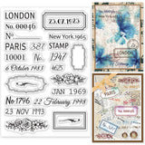 Craspire Zip Code, Past Date, City Name, Floral Border, Label Frame Clear Stamps Silicone Stamp Seal for Card Making Decoration and DIY Scrapbooking