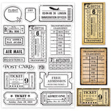 Craspire Travel Stamps, Air Tickets, Train Tickets Stamp Clear Silicone Stamp Seal for Card Making Decoration and DIY Scrapbooking