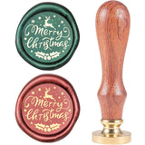 Word Merry Christmas-2 Wood Handle Wax Seal Stamp