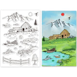 Craspire Landscape, Pastoral, Background Clear Silicone Stamp Seal for Card Making Decoration and DIY Scrapbooking