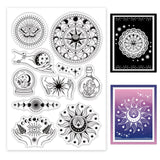 Craspire Mystery, Magic, Planet, Celestial Body, Sun, Moon, Stars, Eyes Clear Silicone Stamp Seal for Card Making Decoration and DIY Scrapbooking