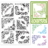 CRASPIRE Flower, Butterfly Corner Clear Silicone Stamp Seal for Card Making Decoration and DIY Scrapbooking