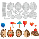 CRASPIRE Hedgehog, Balloon, Bow, Hat, Apple, Love Heart Carbon Steel Cutting Dies Stencils, for DIY Scrapbooking/Photo Album, Decorative Embossing DIY Paper Card