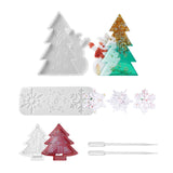 Christmas Theme DIY Display Silicone Molds, and Plastic Pipettes, for Jewelry Making, White, 200x163x18mm