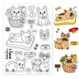 Craspire Dog, Falafel, Kitten, Friendship, Flowers, Dog Toy, Paw Print Clear Stamps Silicone Stamp Seal for Card Making Decoration and DIY Scrapbooking