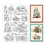 Craspire Mouse and Coffee Clear Silicone Stamp Seal for Card Making Decoration and DIY Scrapbooking