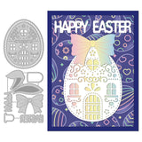 CRASPIRE Egg House, Easter Carbon Steel Cutting Dies Stencils, for DIY Scrapbooking/Photo Album, Decorative Embossing DIY Paper Card