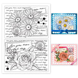 Craspire Roses, Daisies, Background Stamps Silicone Stamp Seal for Card Making Decoration and DIY Scrapbooking