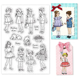 Craspire Retro People Childhood Clear Silicone Stamp Seal for Card Making Decoration and DIY Scrapbooking