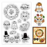 Craspire Autumn, Owl, Pumpkin, Thanksgiving, Harvest, Turkey, Cornucopia Clear Silicone Stamp Seal for Card Making Decoration and DIY Scrapbooking