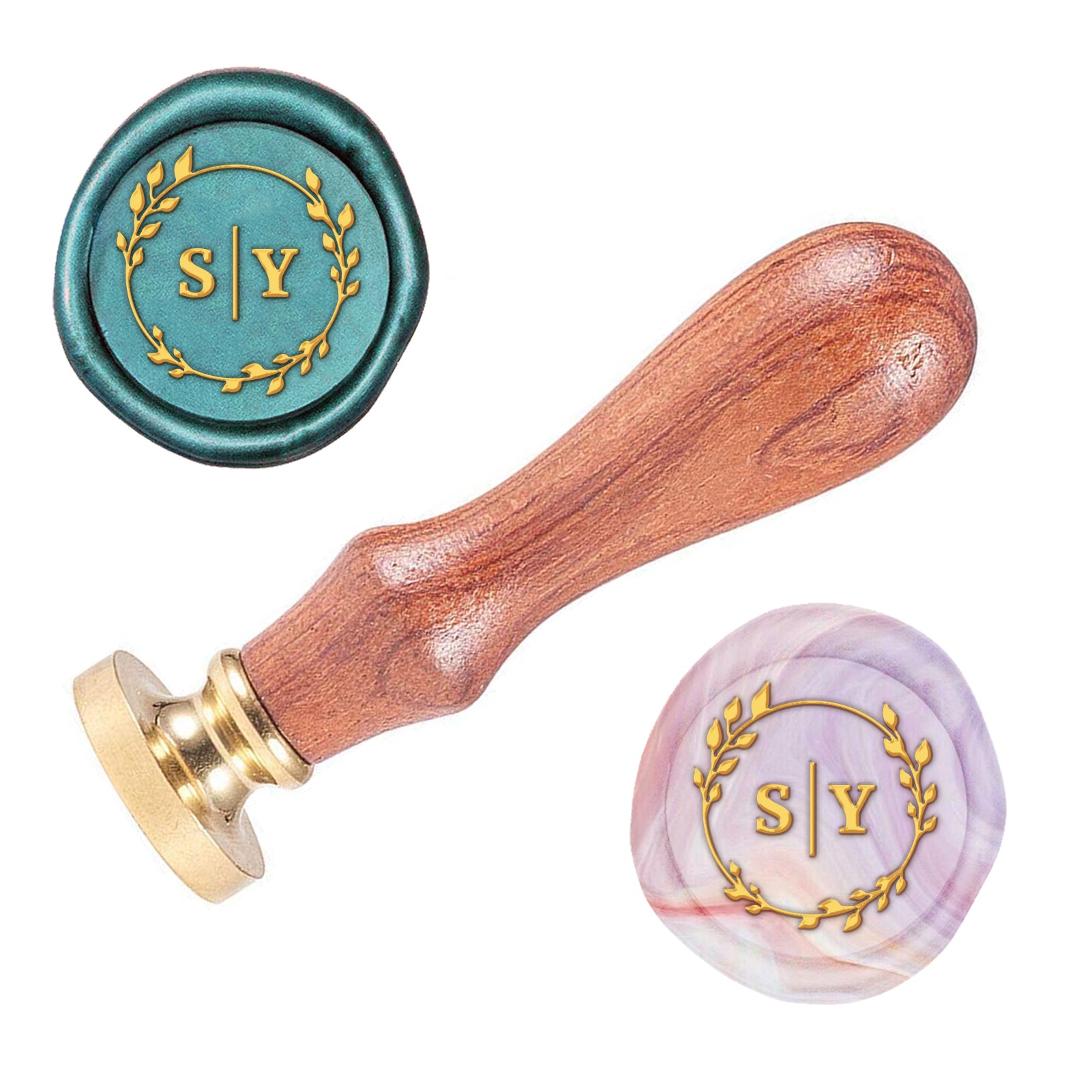 Letter S&Y Wood Handle Wax Seal Stamp