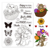 Craspire Bless The Rat, Butterfly, Flower, Mouse, Blessing Clear Silicone Stamp Seal for Card Making Decoration and DIY Scrapbooking