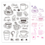 Craspire Clear Silicone Stamp Seal for Card Making Decoration and DIY Scrapbooking, Drinks, Coffee, Tea, Afternoon Tea