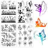 Craspire Fairy and Butterfly Stamp Clear Silicone Stamp Seal for Card Making Decoration and DIY Scrapbooking