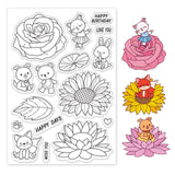 Craspire Rose, Sunflower, Animal, Fox, Cat, Dog Clear Silicone Stamp Seal for Card Making Decoration and DIY Scrapbooking