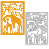 CRASPIRE Mother's Day, Animals, Giraffe, Motherly Love Carbon Steel Cutting Dies Stencils, for DIY Scrapbooking/Photo Album, Decorative Embossing DIY Paper Card
