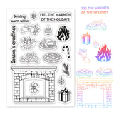 Craspire Christmas Fireplace Silicone Stamp Seal for Card Making Decoration and DIY Scrapbooking