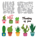 CRASPIRE Succulents, Pots, Cacti Carbon Steel Cutting Dies Stencils, for DIY Scrapbooking/Photo Album, Decorative Embossing DIY Paper Card