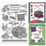 Craspire Yarn, Knitting, Scissors Clear Stamps Seal for Card Making Decoration and DIY Scrapbooking