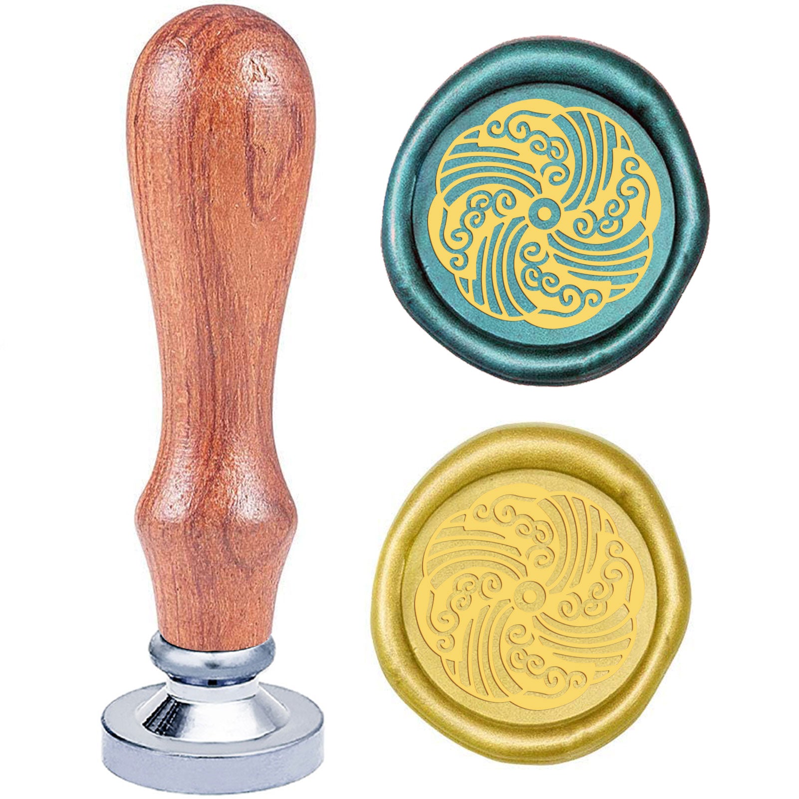 Spiral Vortex Wood Handle Wax Seal Stamp
