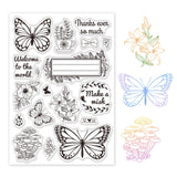 Craspire PVC Plastic Stamps, for DIY Scrapbooking, Photo Album Decorative, Cards Making, Stamp Sheets, Flower Pattern, 16x11x0.3cm