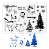 Craspire Clear Stamps Silicone Stamp Seal for Card Making Decoration and DIY Scrapbooking, Christmas, Snowman, Elk, Christmas Tree, Pine Cones, Snowflakes, Snow House