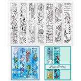 CRASPIRE Ocean Vintage Seashell Seahorse Turtle Coral Clear Silicone Stamp Seal for Card Making Decoration and DIY Scrapbooking