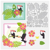 CRASPIRE Toucan, Twigs, Flowers, Leaves, Butterfly, Tropical Plants Carbon Steel Cutting Dies Stencils, for DIY Scrapbooking/Photo Album, Decorative Embossing DIY Paper Card