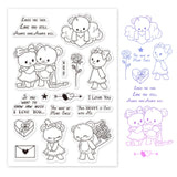 Craspire Clear Silicone Stamp Seal for Card Making Decoration and DIY Scrapbooking, Including Valentine, Bear, Phrase