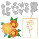 CRASPIRE Chrysanthemum Flower Carbon Steel Cutting Dies Stencils, for DIY Scrapbooking/Photo Album, Decorative Embossing DIY Paper Card