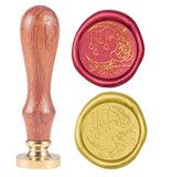 Moon and Rose Wood Handle Wax Seal Stamp