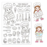 Craspire Prepare Cook, Utensils, Kitchenware, Love the Kitchen Clear Silicone Stamp Seal for Card Making Decoration and DIY Scrapbooking