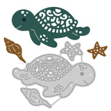 CRASPIRE Turtle, Starfish, Conch, Pattern Carbon Steel Cutting Dies Stencils, for DIY Scrapbooking/Photo Album, Decorative Embossing DIY Paper Card