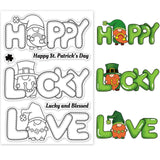 Craspire St. Patrick's Day, Shamrocks, Gnomes, Lucky Words Stamp Clear Silicone Stamp Seal for Card Making Decoration and DIY Scrapbooking