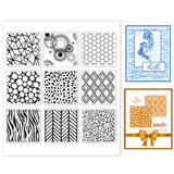 Craspire Square Dot Grid Background Clear Silicone Stamp Seal for Card Making Decoration and DIY Scrapbooking