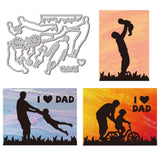 CRASPIRE Father's Day Carbon Steel Cutting Dies Stencils, for DIY Scrapbooking/Photo Album, Decorative Embossing DIY Paper Card
