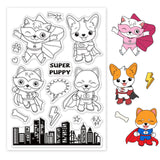 Craspire Animal, Dog, Superhero, Corgi, Shiba, City Clear Stamps Silicone Stamp Seal for Card Making Decoration and DIY Scrapbooking